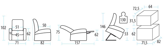 poltrona motorizzata memory dimensioni